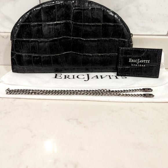 Eric Javits Croc Embossed Clutch/Shoulder Bag - Picture 4 of 8
